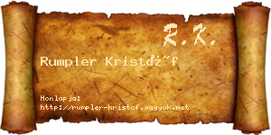 Rumpler Kristóf névjegykártya