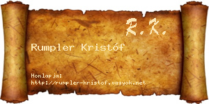 Rumpler Kristóf névjegykártya